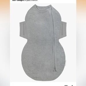 Soft Gray Baby Swaddle with Zipper